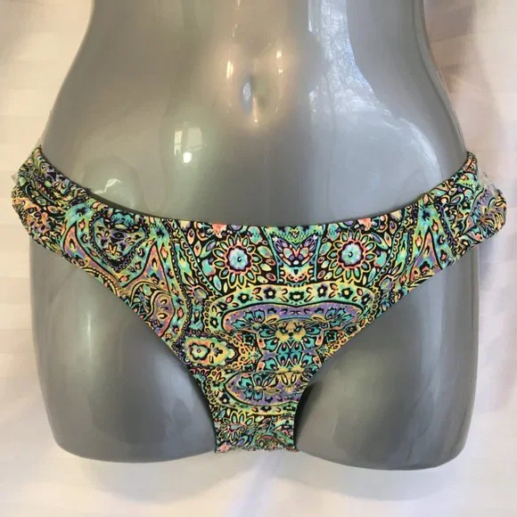 Victoria's Secret Bikini 2 pcs Set Top Sz 32C Bottom Medium Pushup Paisley Boho - Picture 7 of 14